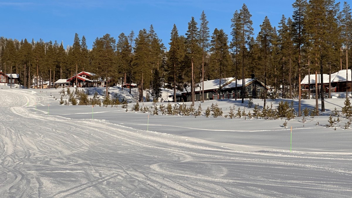 Direkt vid skidbacken